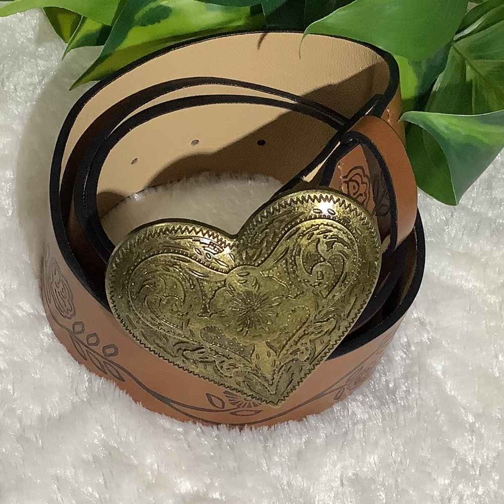 Heart Buckle Brown Belt